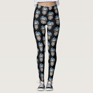 Leggings Calavera de Bufón Colorida