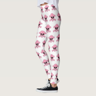 Leggings Calavera De Camuflaje Rosa Y Piernas De Los Huesos