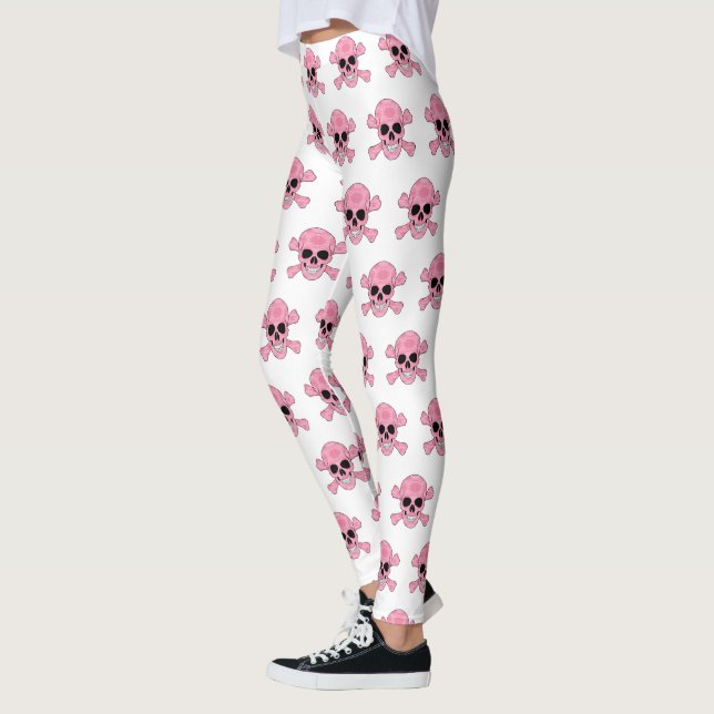 Leggings Calavera De Camuflaje Rosa Y Piernas De Los Huesos (Izquierda)
