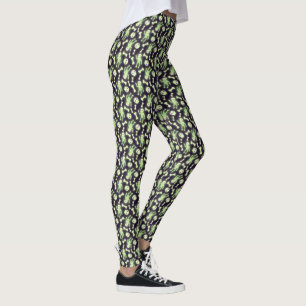 Leggings Calavera de huesos brillantes de piel de Halloween