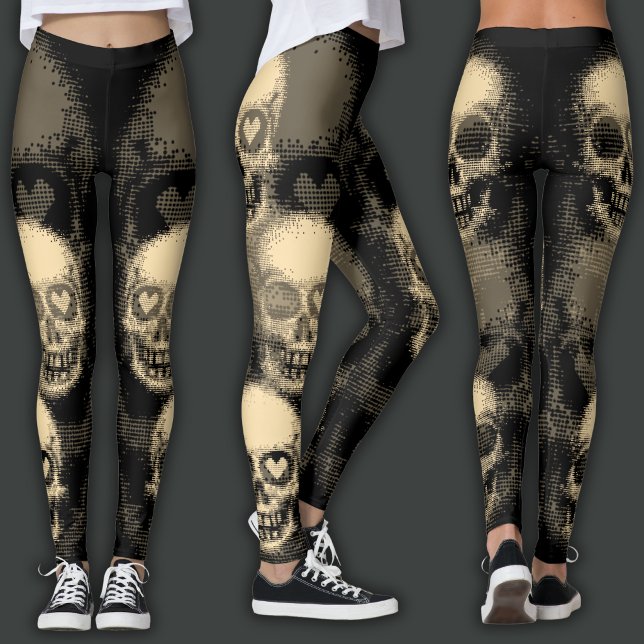 Leggings Calavera Edgy | Polvo Blanco y Negro (Subido por el creador)