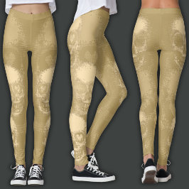 Leggings Calavera Edgy | Polvo Blanco y Oro