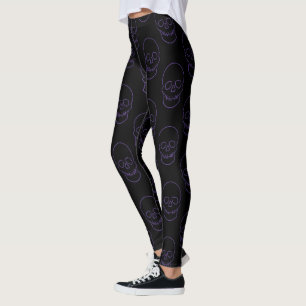 Leggings Calavera en morado y negro