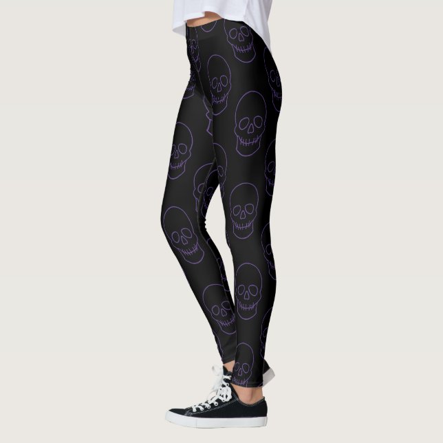 Leggings Calavera en morado y negro (Izquierda)