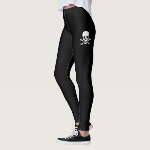 Leggings Calavera y huesos Piernas negras