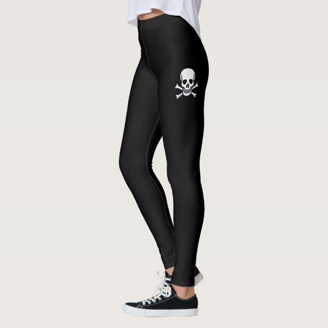 Leggings Calavera y huesos Piernas negras (Izquierda)