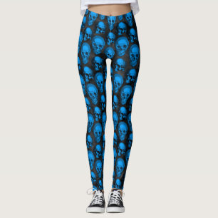 Leggings Calaveras Azules y Serie de Girasoles Diseño 6