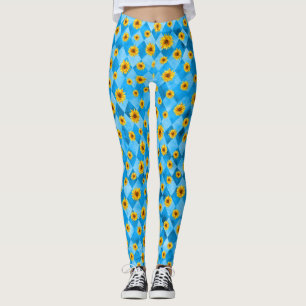 Leggings Calaveras Azules y Serie de Girasoles Diseño 8