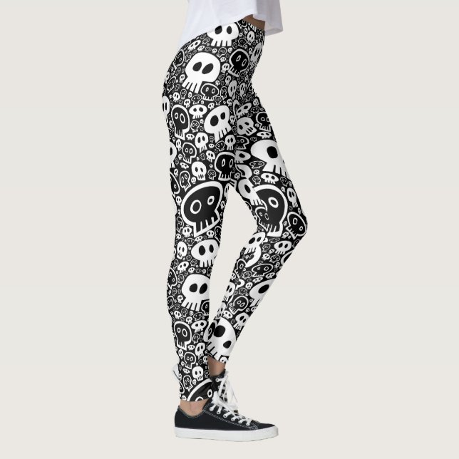 Leggings Calaveras blancas en negro (Derecha)