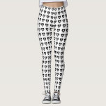 Leggings Calaveras con el patrón del corazón negro Hallowee<br><div class="desc">Celebrar Halloween con estas leggings únicas y modernas de Halloween que presentan cráneos blancos con corazones negros.</div>
