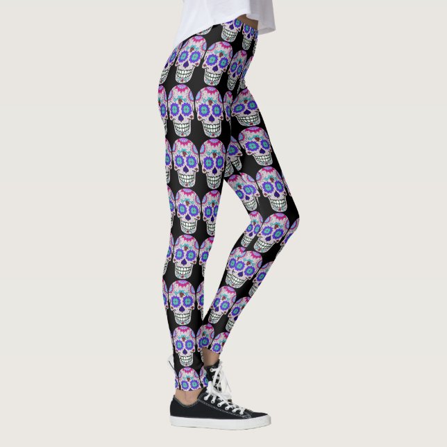 Leggings Calaveras de azúcar, Día de los Muertos, Halloween (Derecha)