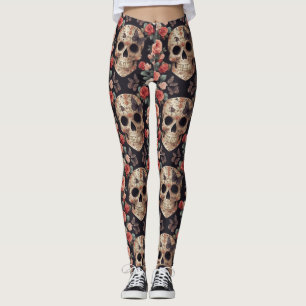 Leggings Calaveras de azúcar, mariposas y flores