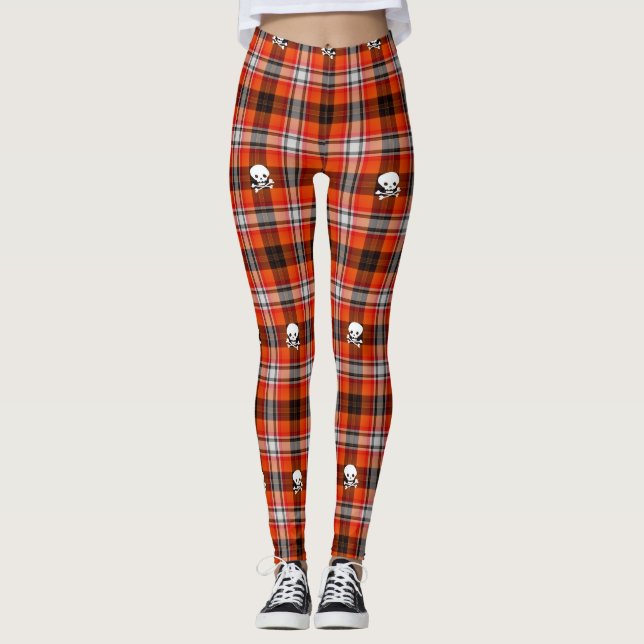 Leggings Calaveras de gótico escocesas en las leggantas (Anverso)