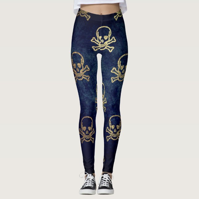 Leggings Calaveras doradas de Halloween (Anverso)