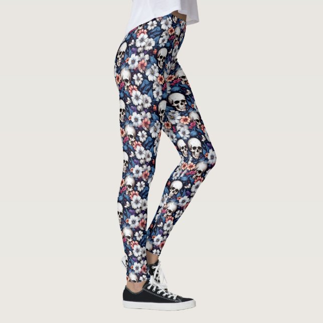 Leggings Calaveras entre las flores (Derecha)