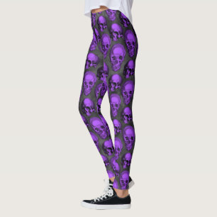 Leggings Calaveras Moradas y Serie de Girasoles Diseño 1