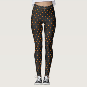 Leggings Calaveras naranjas y diseño de la serie de girasol
