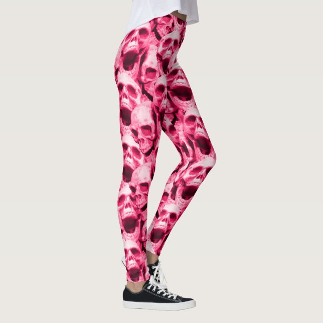 Leggings Calaveras rosadas calientes (Derecha)