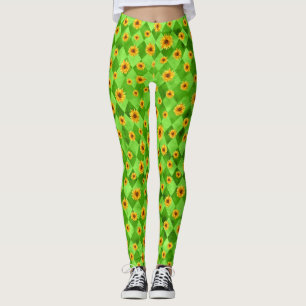 Leggings Calaveras Verdes y Diseño de la Serie Girasoles 8