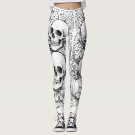 Leggings calaveras y calabazas