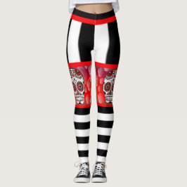 Leggings Calaveras Y Leguas De Rosas