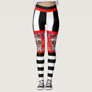 Leggings Calaveras Y Leguas De Rosas