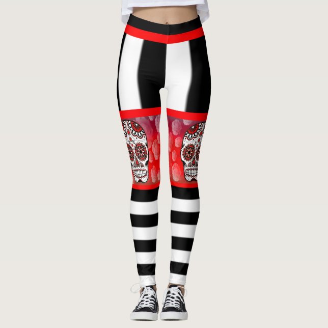 Leggings Calaveras Y Leguas De Rosas (Anverso)