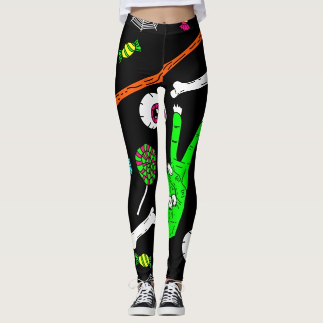 Leggings Calaveras zombi de Halloween (Anverso)