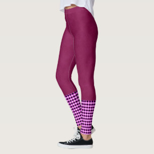 Leggings Calcetines Magenta Denim Y Tartán, Piernas