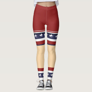 Leggings Calcetines patrióticos divertidos de los