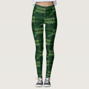 Leggings Cálculo verde vibrante del código binario 69 de Sl