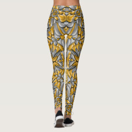 Leggings Caleidoscopio del vintage de la plata del oro del