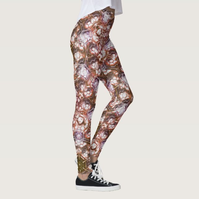Leggings Caleidoscopio marrón de hexágonos superpuestos (Derecha)