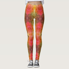 Leggings Calidad de nombre personalizada de naranja y verde
