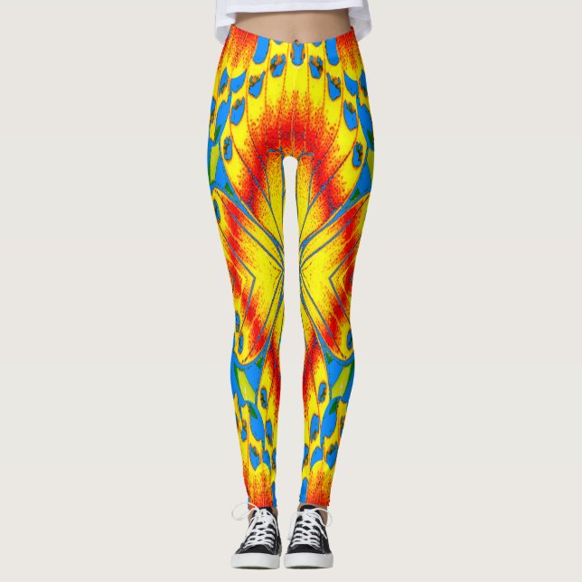 Leggings Calidoscopio de Flor Tropical Radiante (Anverso)