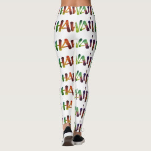 Leggings Caligrafía Hawaii tropical de las letras de la
