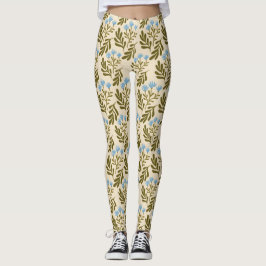 Leggings  Calm and Natural: Blue Flower Seamless Pattern