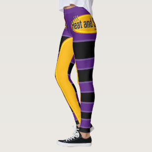 Leggings Calor y servicio de texto negro Gfx