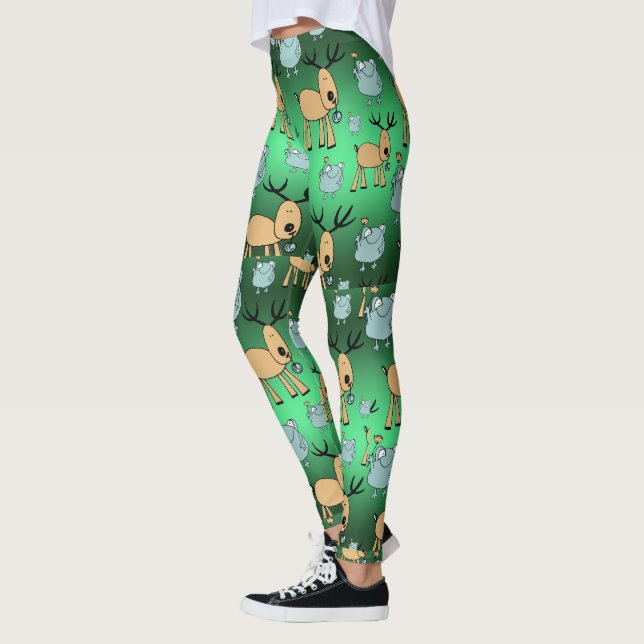 Leggings Calzas de animales de vacaciones, Navidades ecológ (Izquierda)
