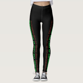 Leggings Cambiar el rostro de la depresión verde y naranja