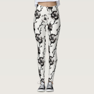 Leggings camelias de estilo japonés