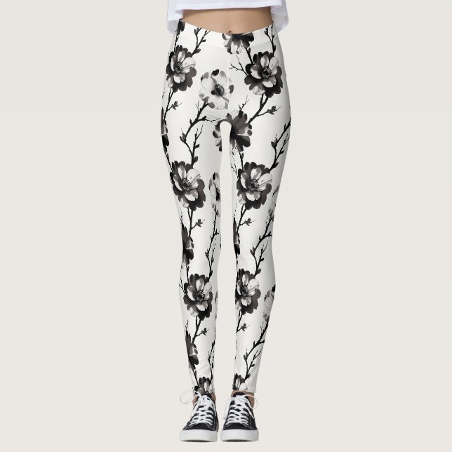 Leggings camelias de estilo japonés (Anverso)
