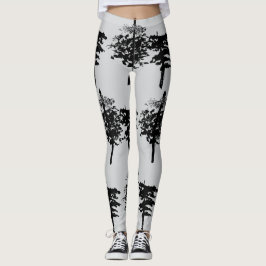 Leggings Caminata por la naturaleza monocroma: ramas de inv