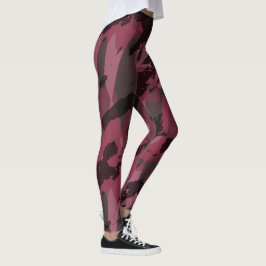 Leggings Camo abstracto de color malva oscuro