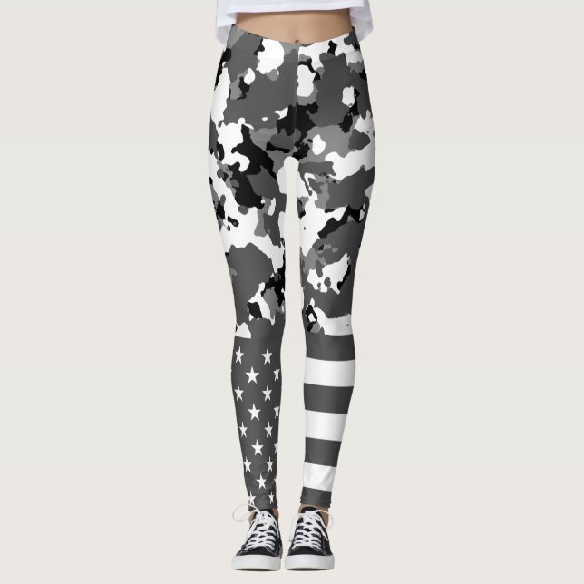 Leggings Camo Ártico de Bandera de Estados Unidos (Anverso)