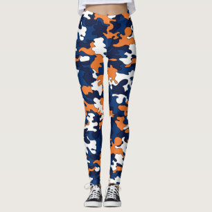 Leggings Camo azul y anaranjado