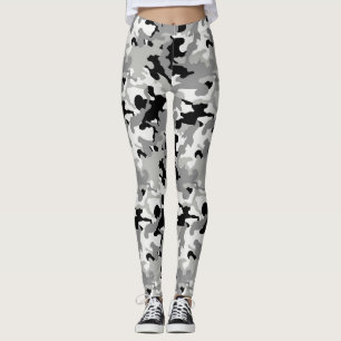 Leggings Camo blanco y gris negro - Piernas