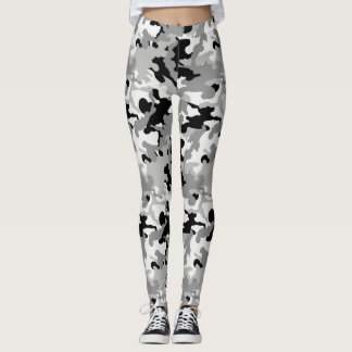 Leggings Camo blanco y gris negro - Piernas