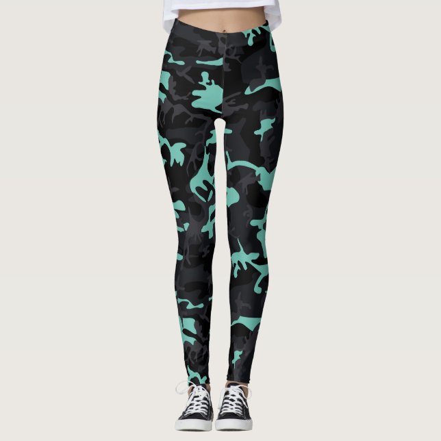 Leggings Camo de resaltados azules para bebés (Anverso)