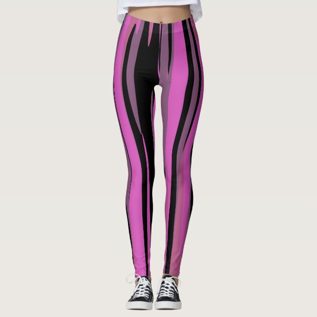 Leggings Camo de tigre rosa y negro (Anverso)